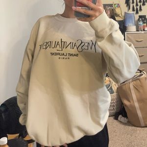YSL imprinted crew neck Medium tan